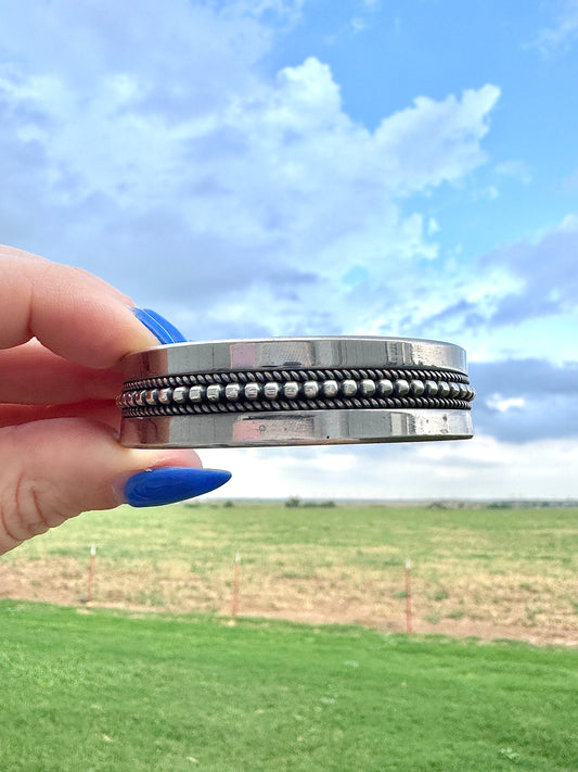 Sterling Silver Solid Signed Bracelet Cuff