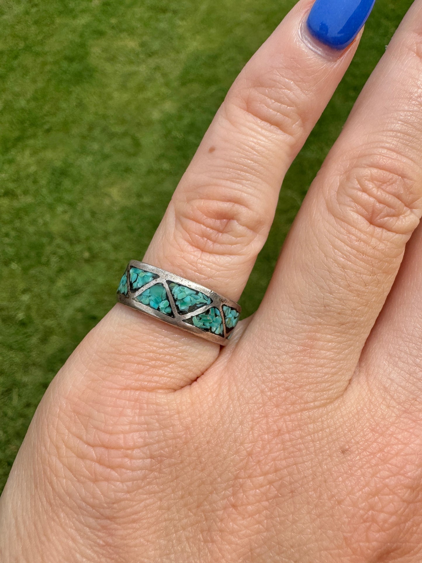 Vintage Sterling Silver Native American Turquoise Ring