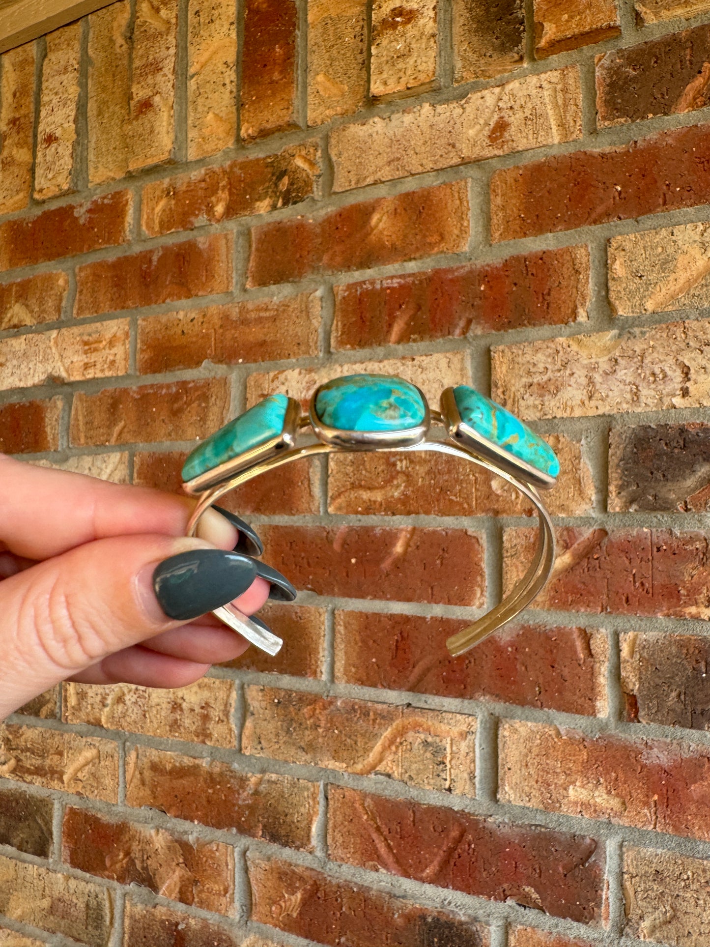 Estate Sterling Silver Turquoise Bracelet Cuff
