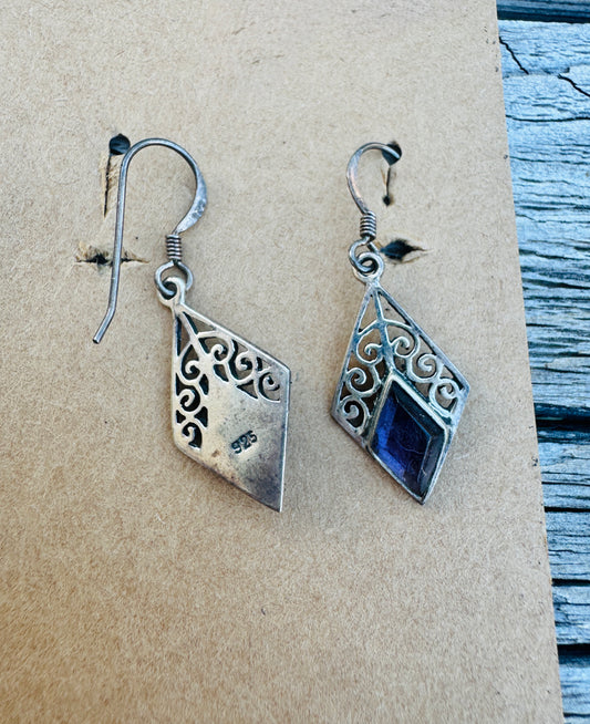 Vintage Sterling Amethyst Earrings