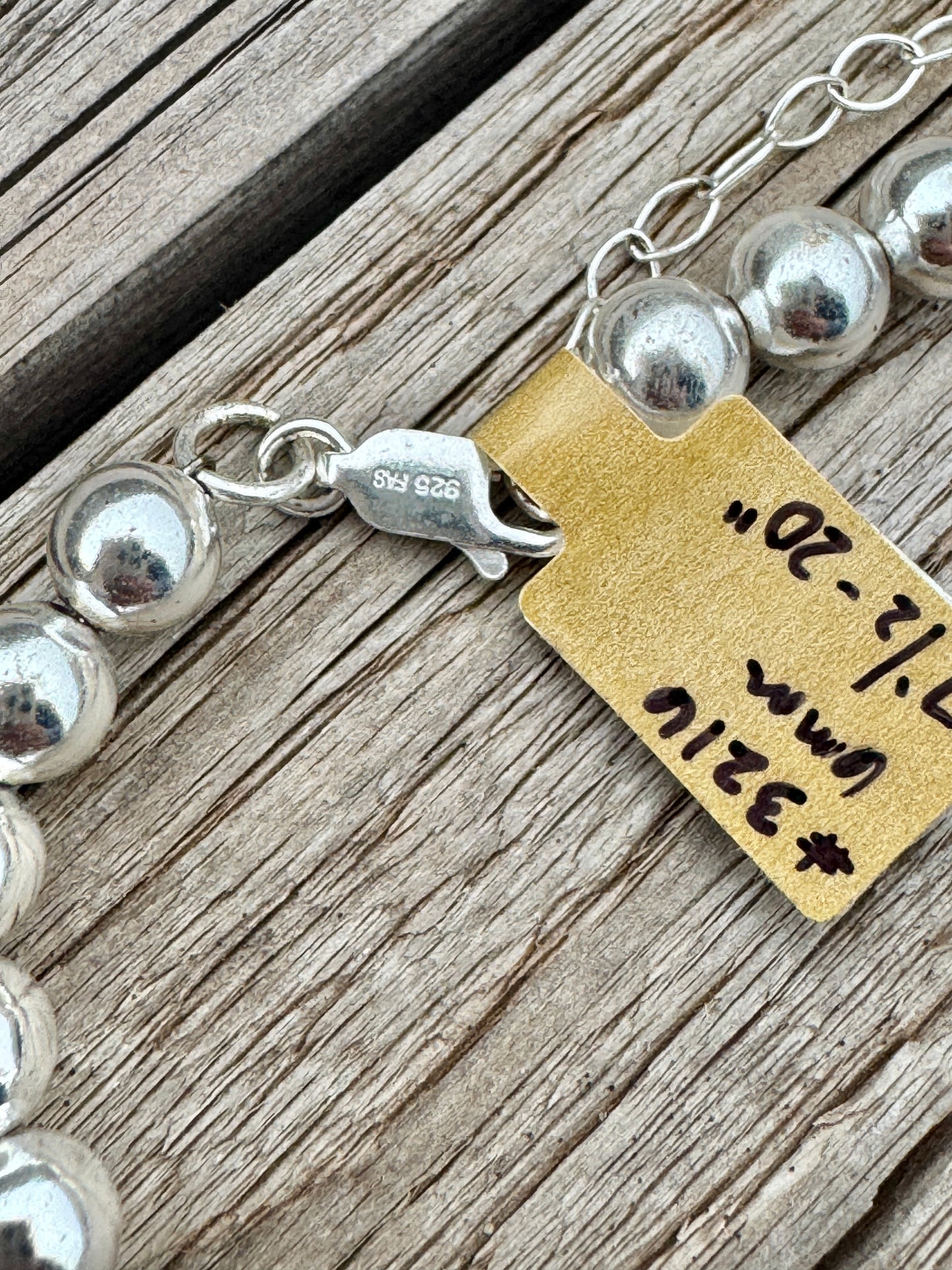 Sterling Silver 6mm Bead Necklace