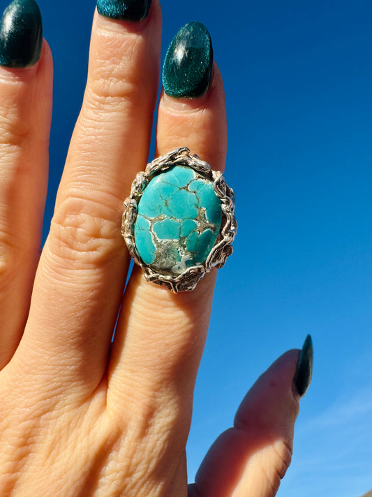 Sterling Silver Turquoise Nest Ring
