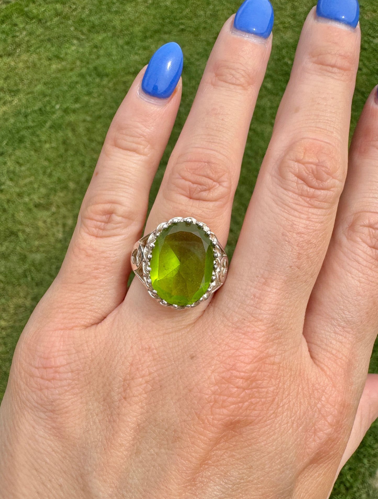 Sterling Silver Green Peridot Ring