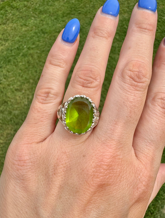 Sterling Silver Green Peridot Ring