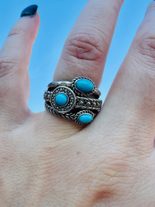 Sterling Silver Sleeping Beauty Turquoise Ring