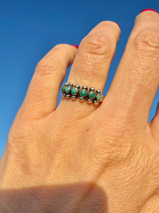 Vintage Sterling Turquoise Zuni Ring