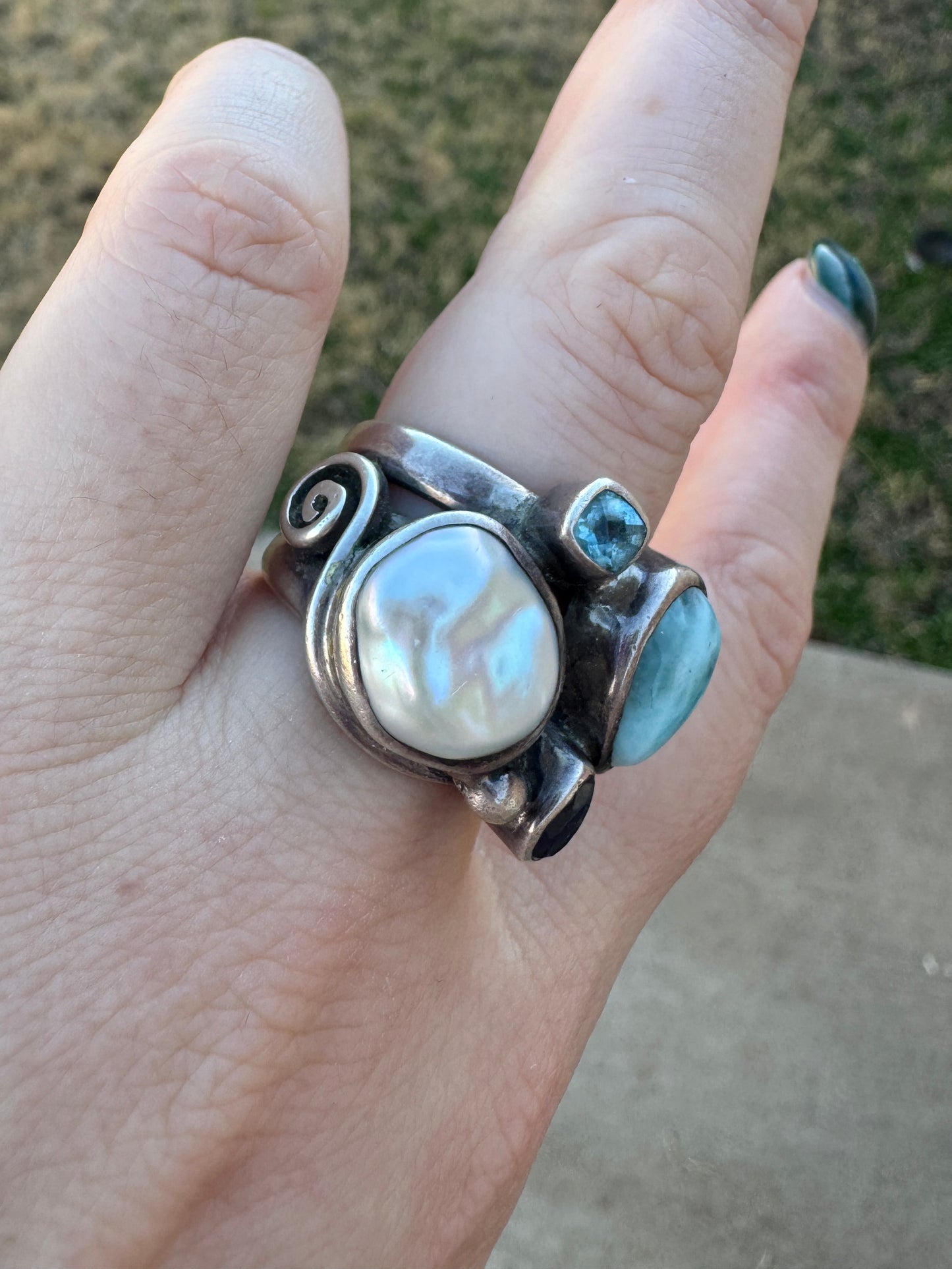 Sterling Silver Multi-Stone Ring