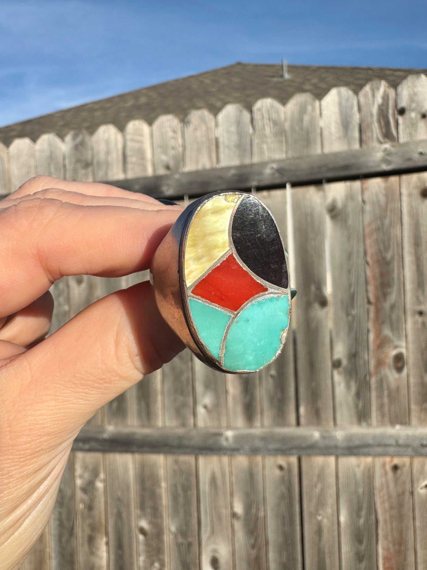 Vintage Sterling Silver Multi-Stone Ring