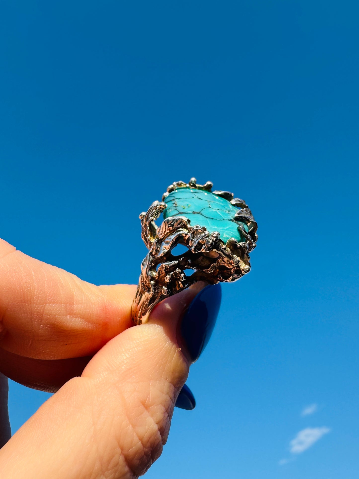 Sterling Silver Turquoise Nest Ring