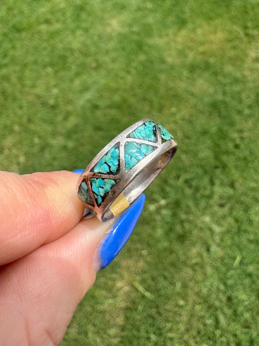 Vintage Sterling Silver Native American Turquoise Ring