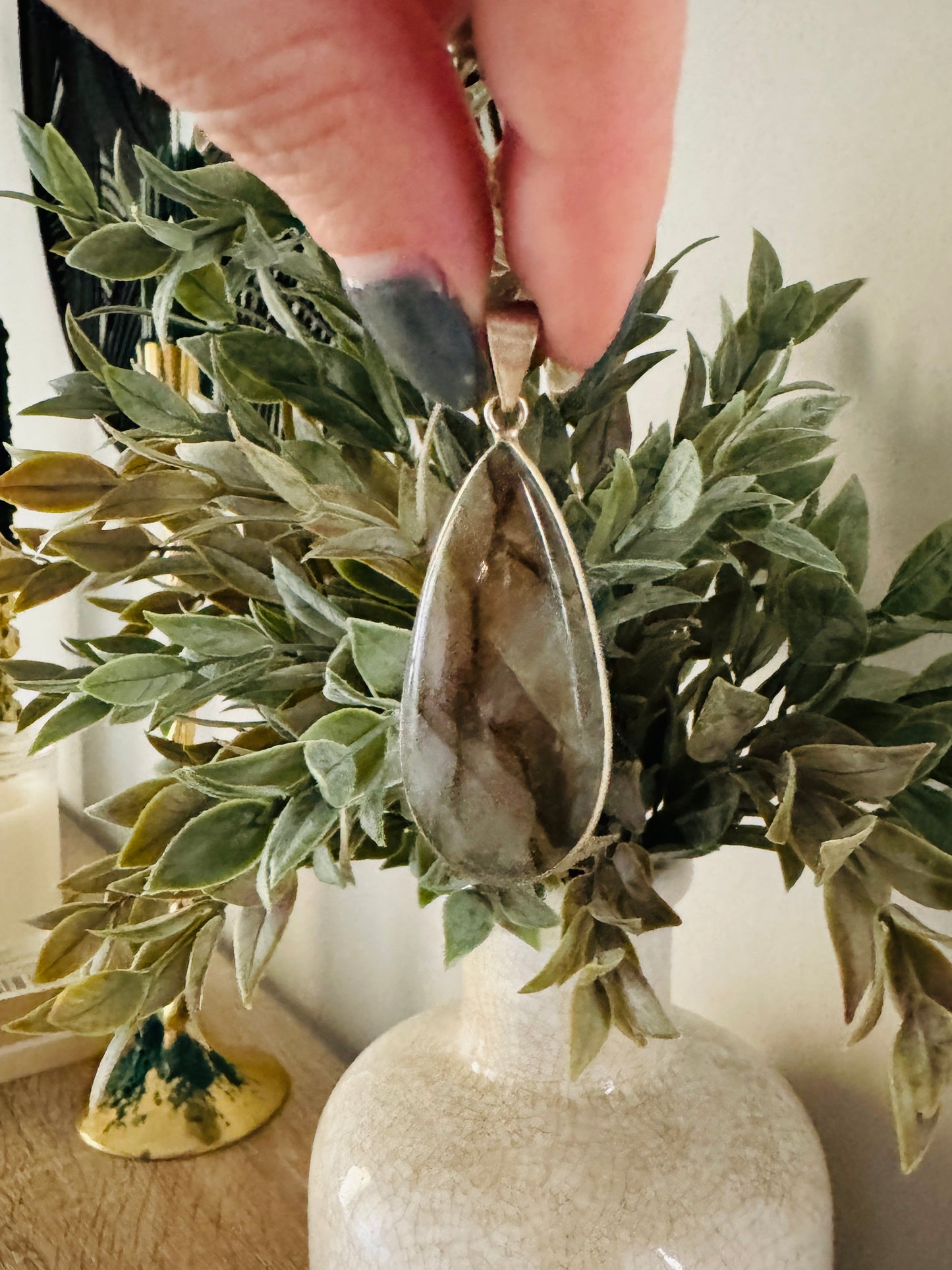Sterling Agate Pendant