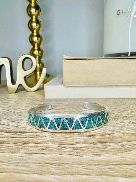 Vintage Sterling Silver Turquoise Cuff Bracelet