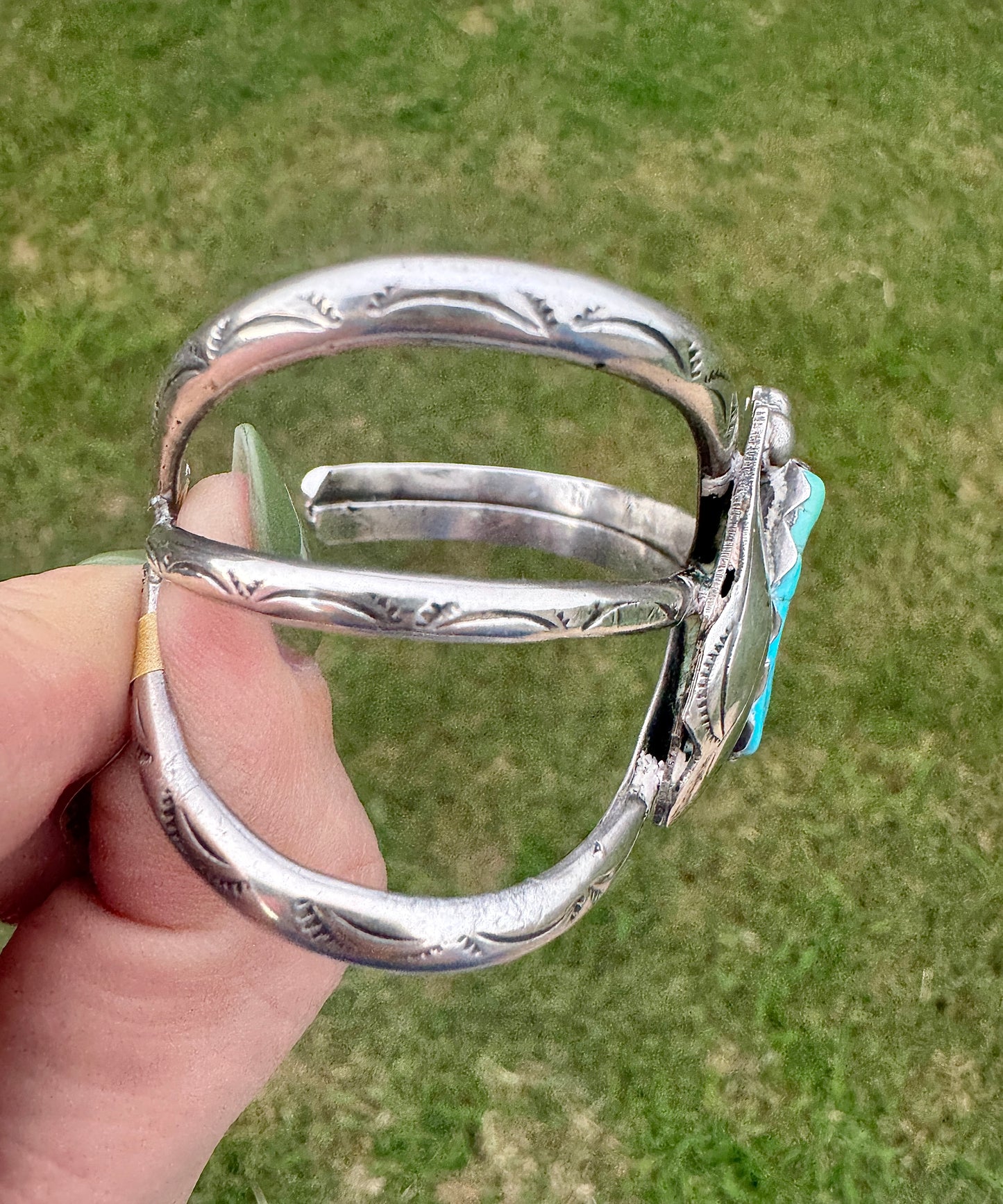 Vintage Sterling Silver Turquoise Cuff