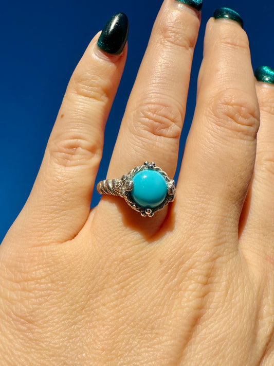 Sterling Silver Judith Ripka Sleeping Beauty Turquoise Ring