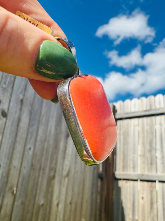 Sterling Silver Dyed Howlite Pendant