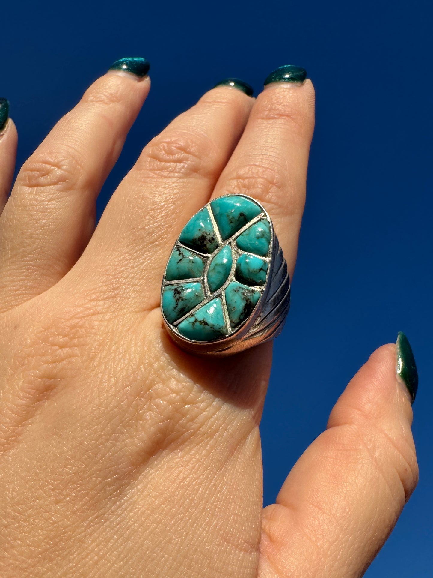Vintage Sterling Silver Turquoise Ring