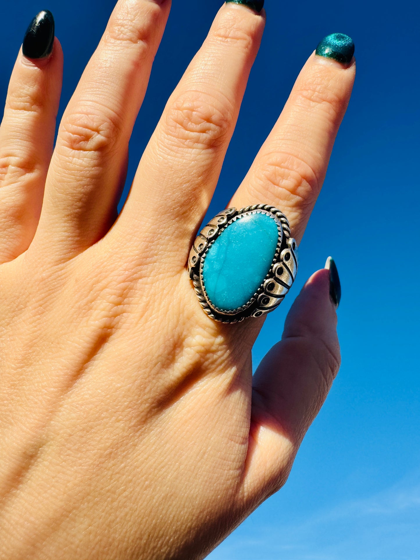 Vintage Sterling Silver Turquoise Ring