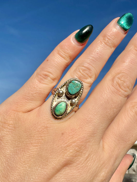 Vintage Sterling Silver Turquoise Ring
