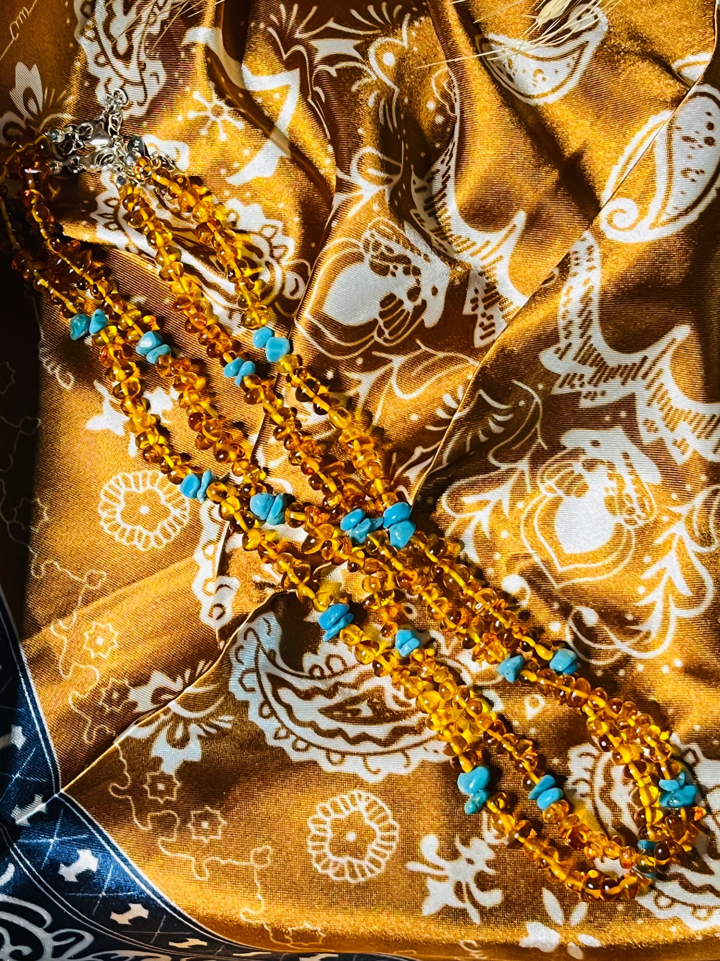 Amber + Turquoise Necklaces (set of 2)