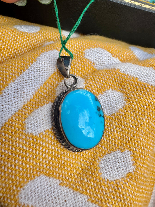 Sterling Silver Turquoise Pendant Charm