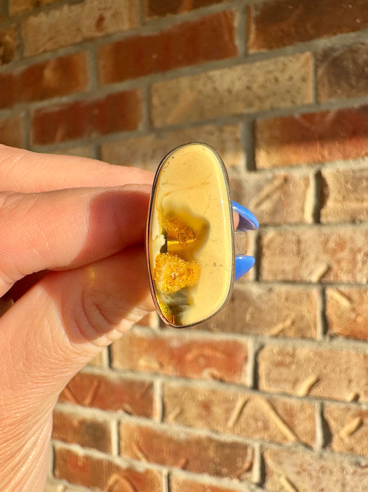 Vintage Sterling Silver Agate Ring