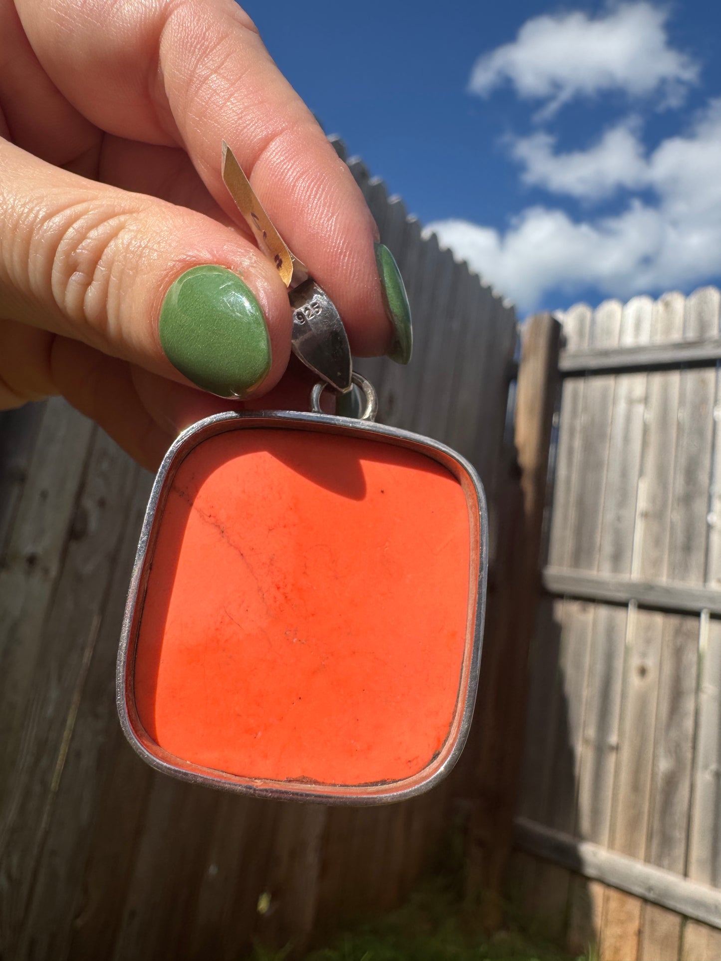Sterling Silver Dyed Howlite Pendant