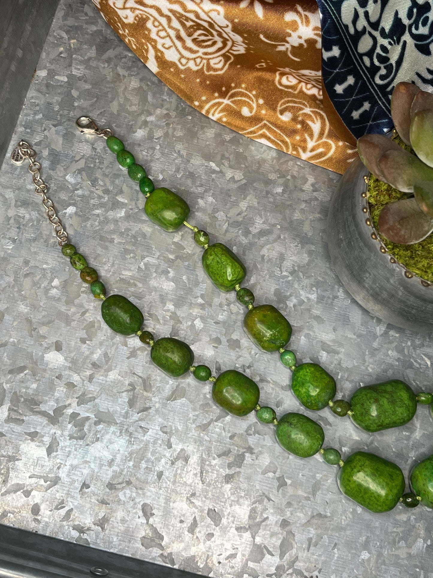 Chunky Green Bead Statement Necklace