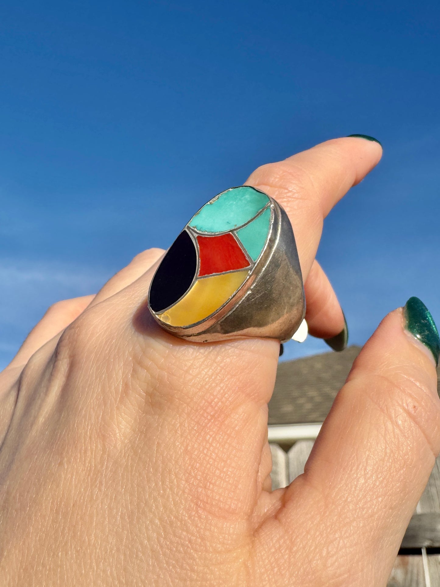 Vintage Sterling Silver Multi-Stone Ring