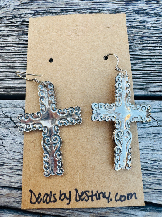 Sterling Cross Earrings