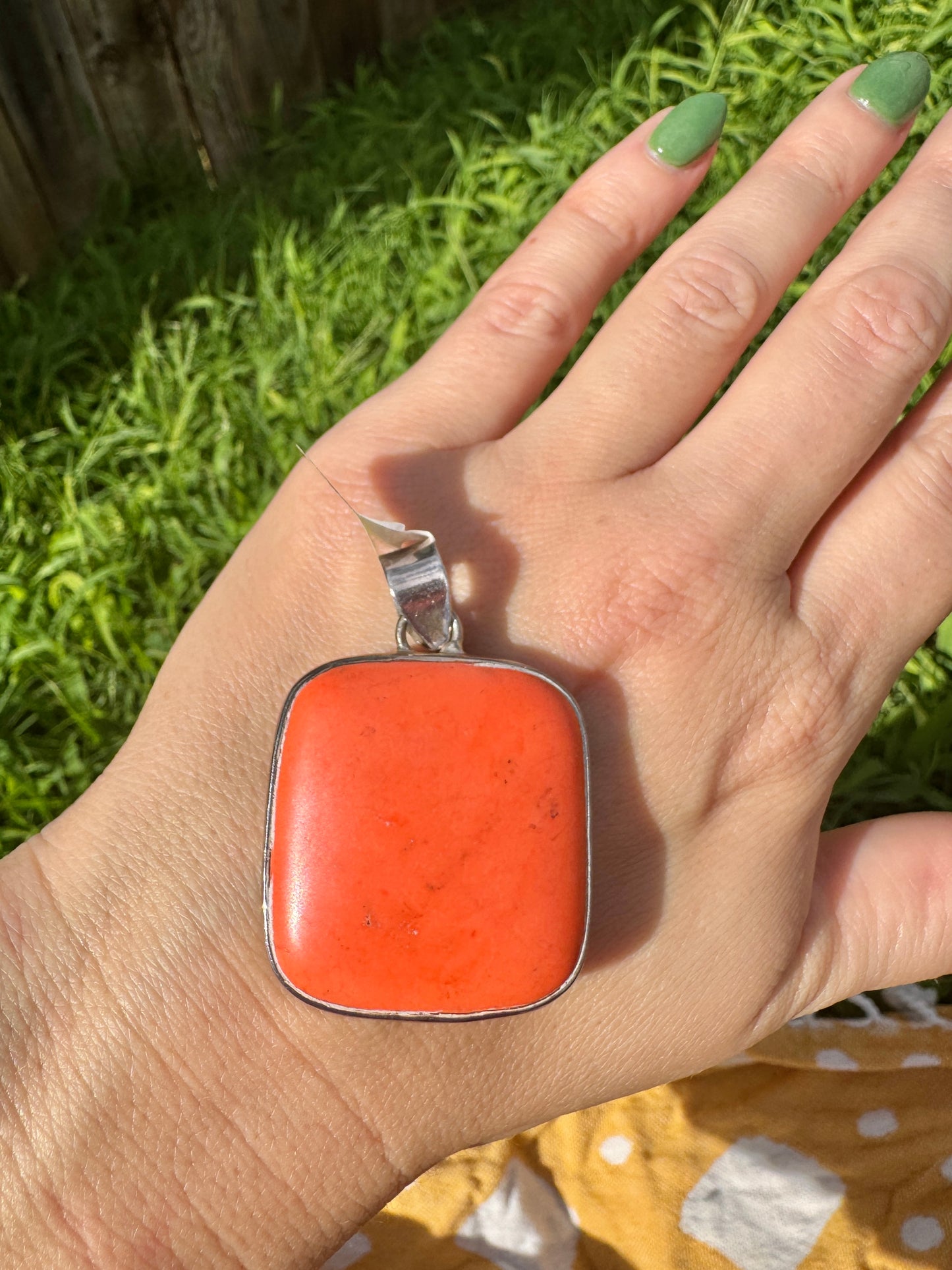 Sterling Silver Dyed Howlite Pendant