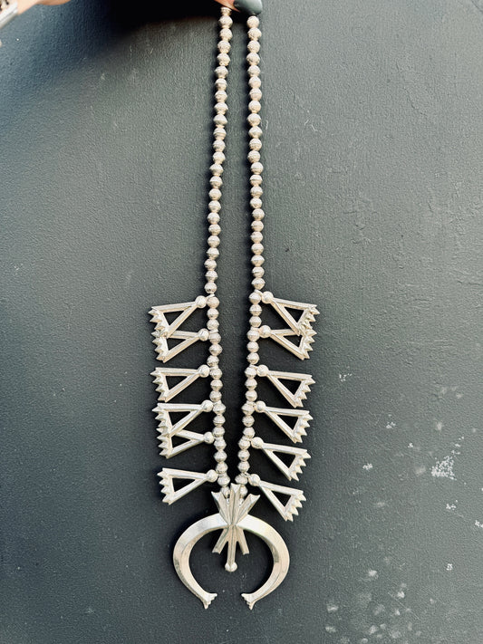 AMAZING Vintage Sterling Silver Heavy Genuine Navajo Squash Blossom