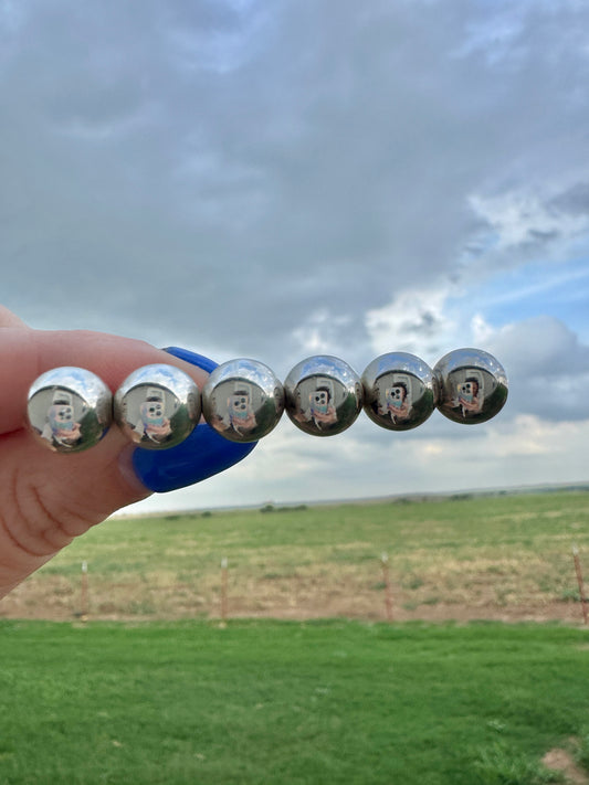 Sterling Silver Signed Bead Pin Brooch mo