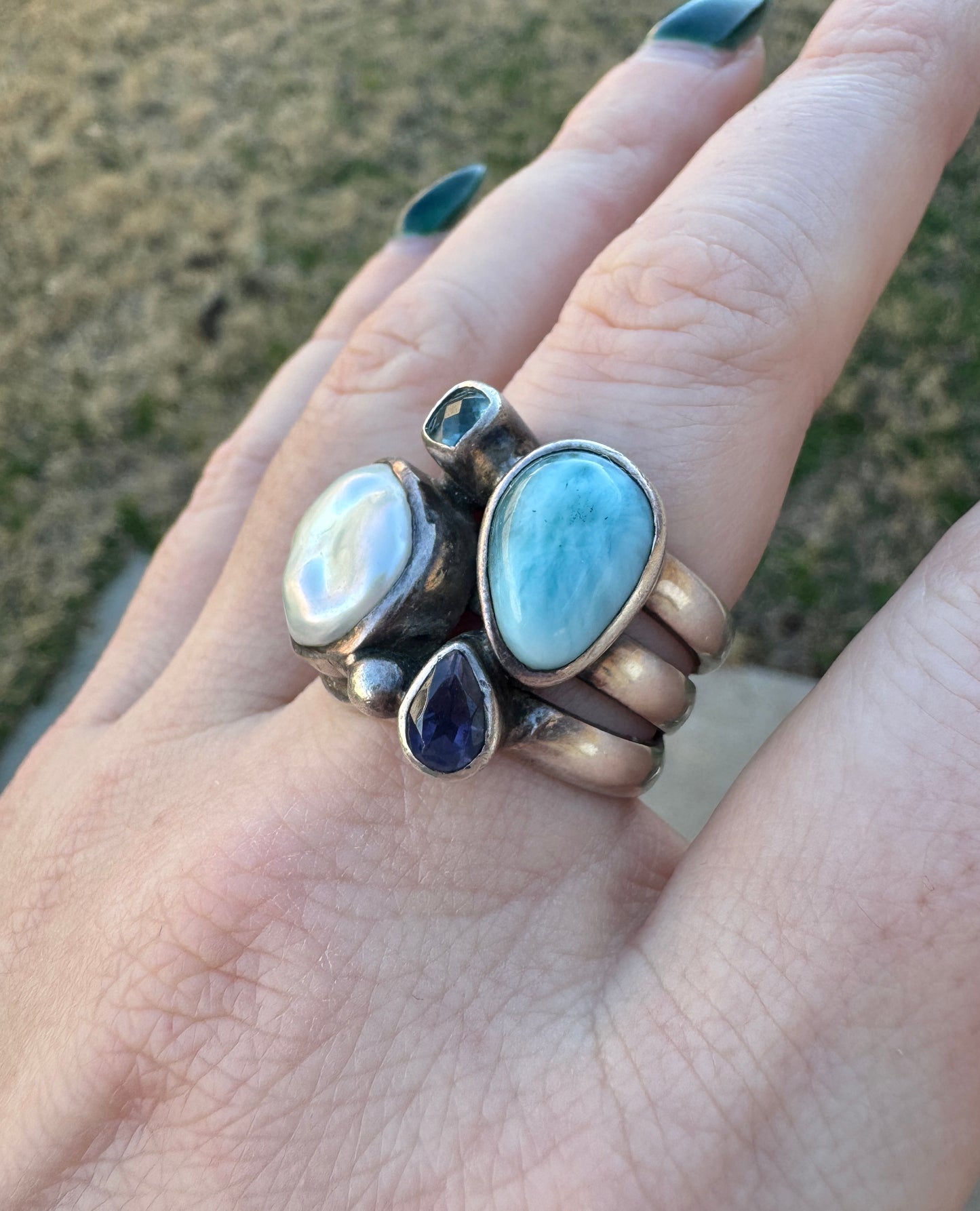 Sterling Silver Multi-Stone Ring
