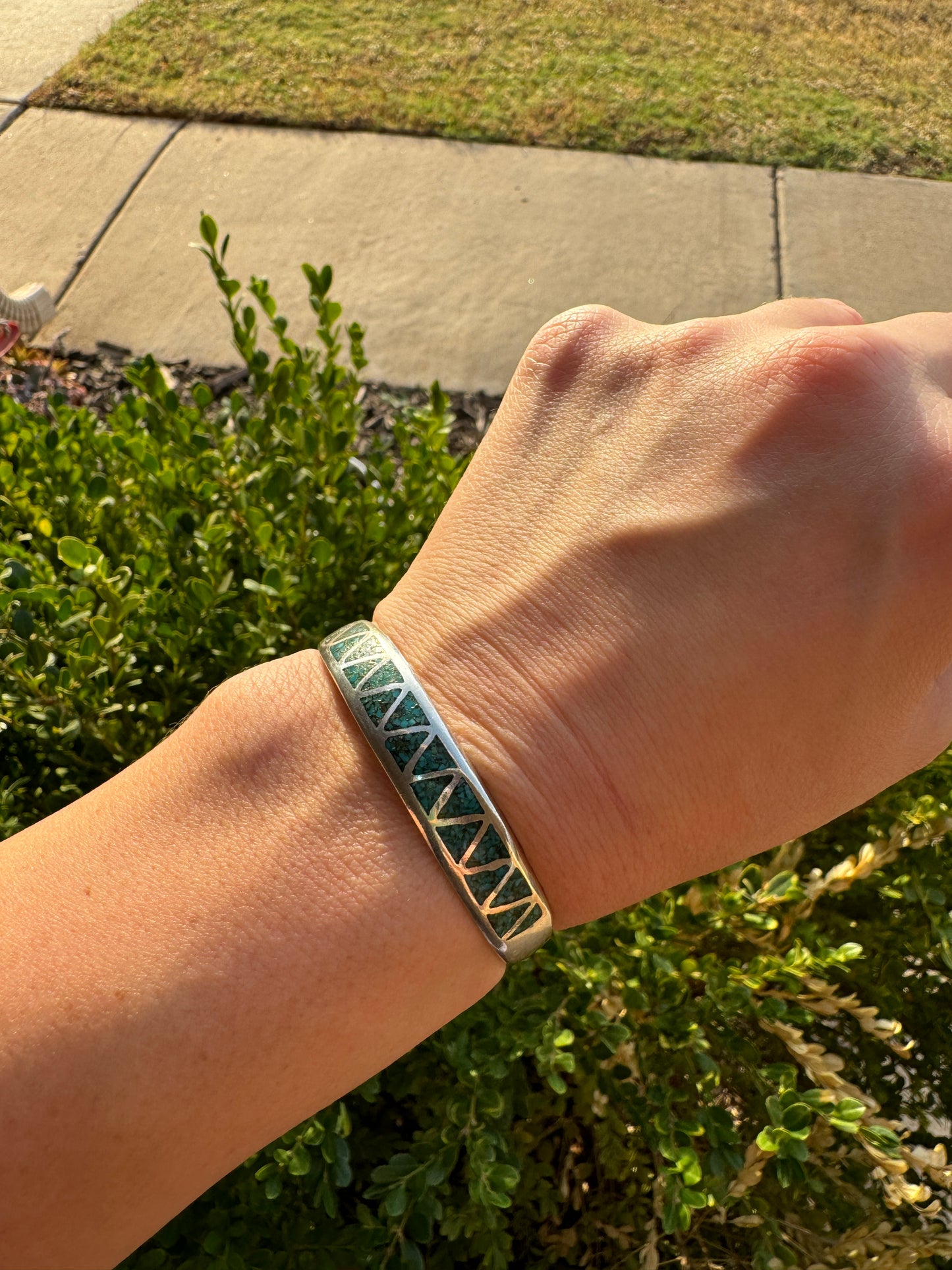 Vintage Sterling Silver Turquoise Cuff Bracelet