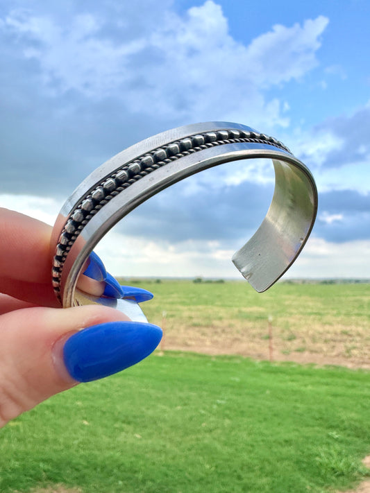 Sterling Silver Solid Signed Cuff Bracelet