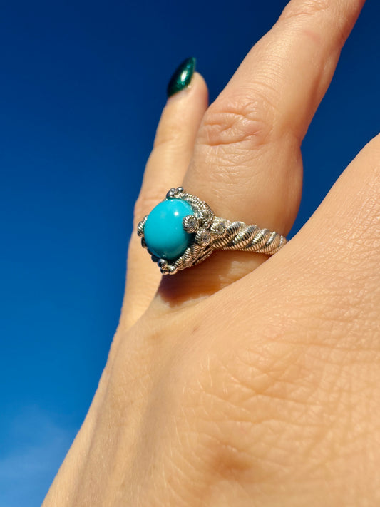 Sterling Silver Judith Ripka Sleeping Beauty Turquoise Ring