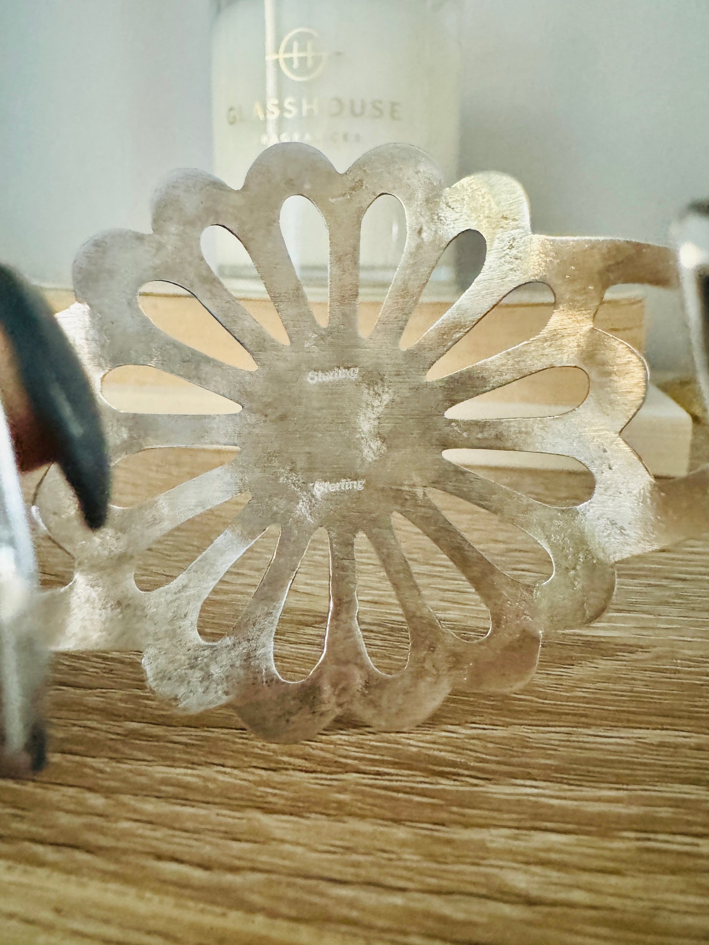 Sterling Silver Flower Cuff Bracelet