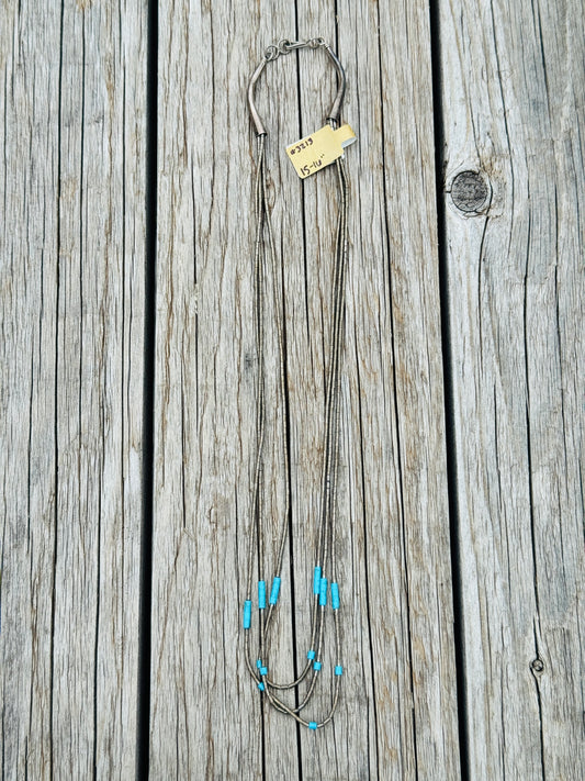 Vintage Sterling Silver Turquoise Layer Necklace