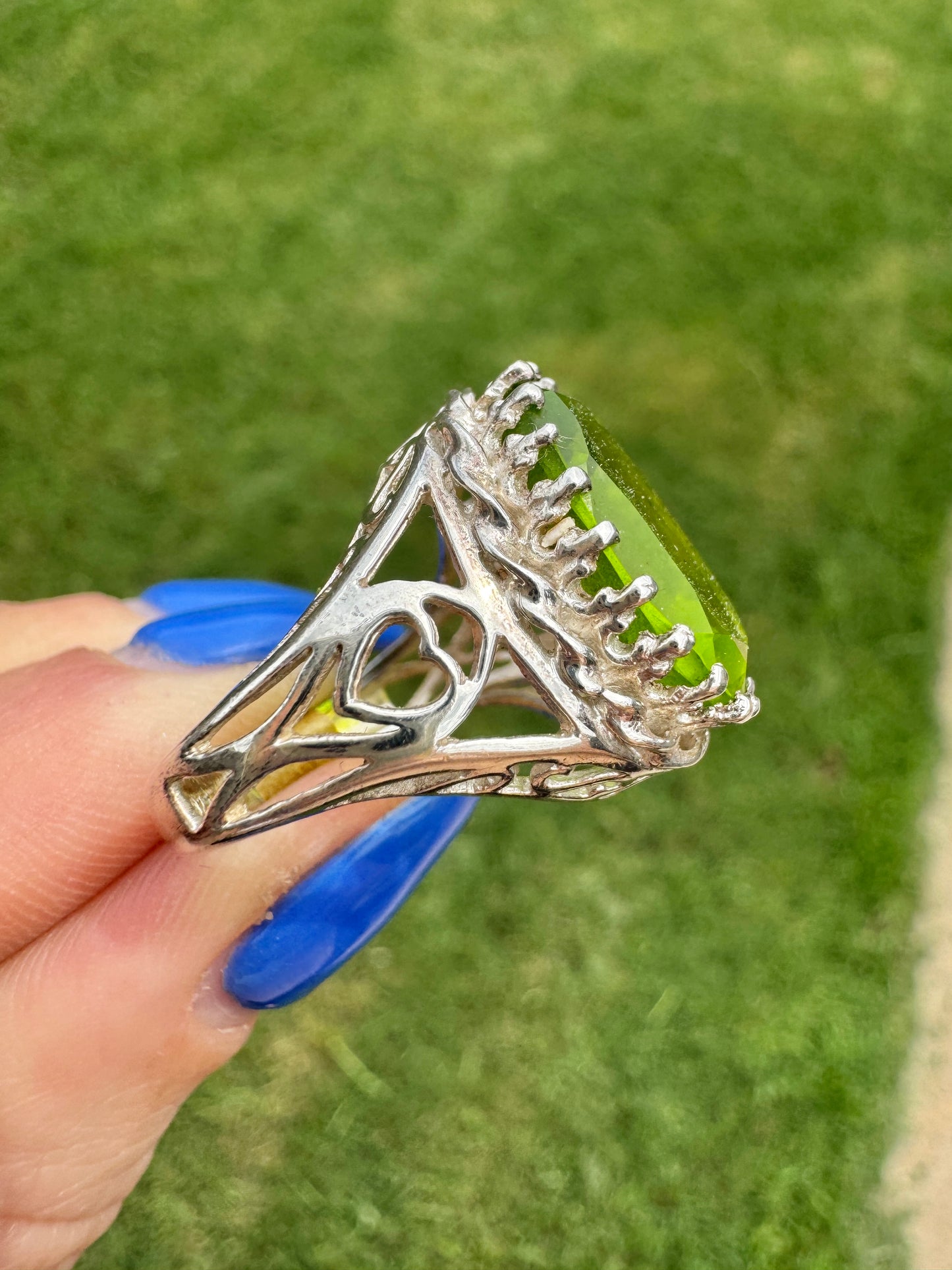 Sterling Silver Green Peridot Ring