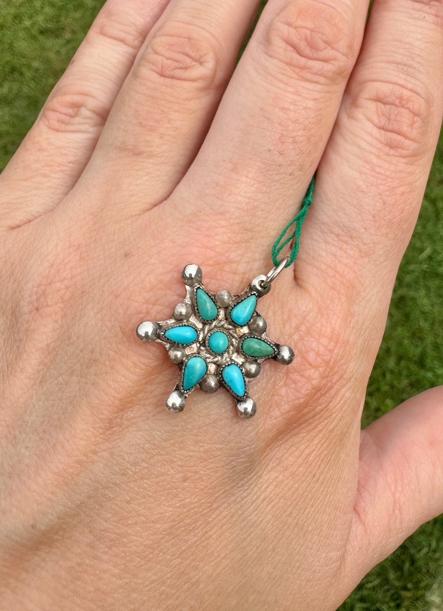 Sterling Silver Turquoise Star Charm Pendant
