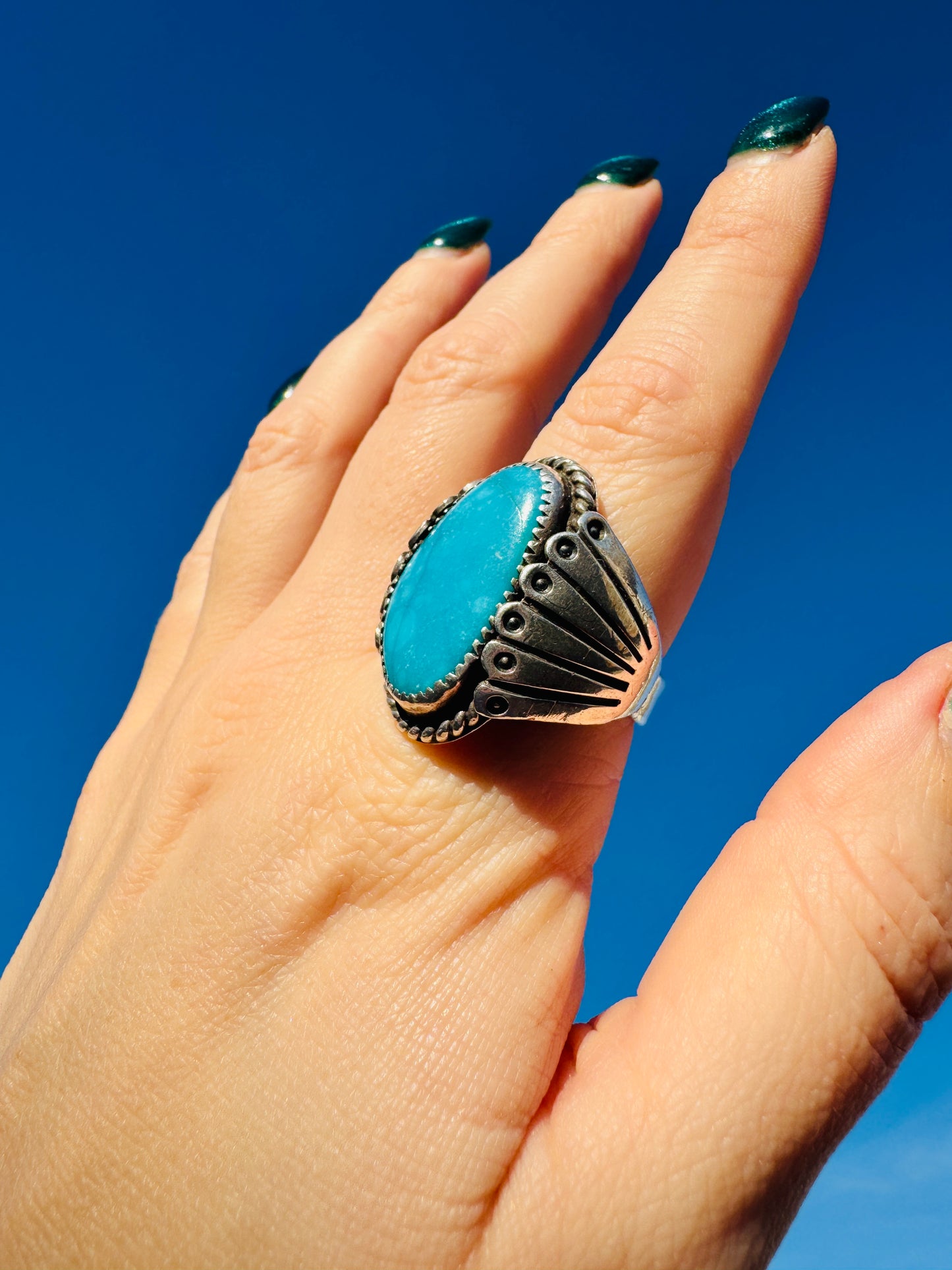 Vintage Sterling Silver Turquoise Ring