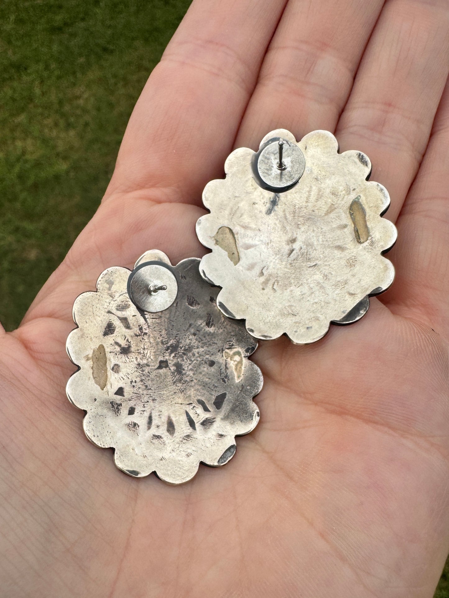 Vintage Sterling Silver Conch Earrings