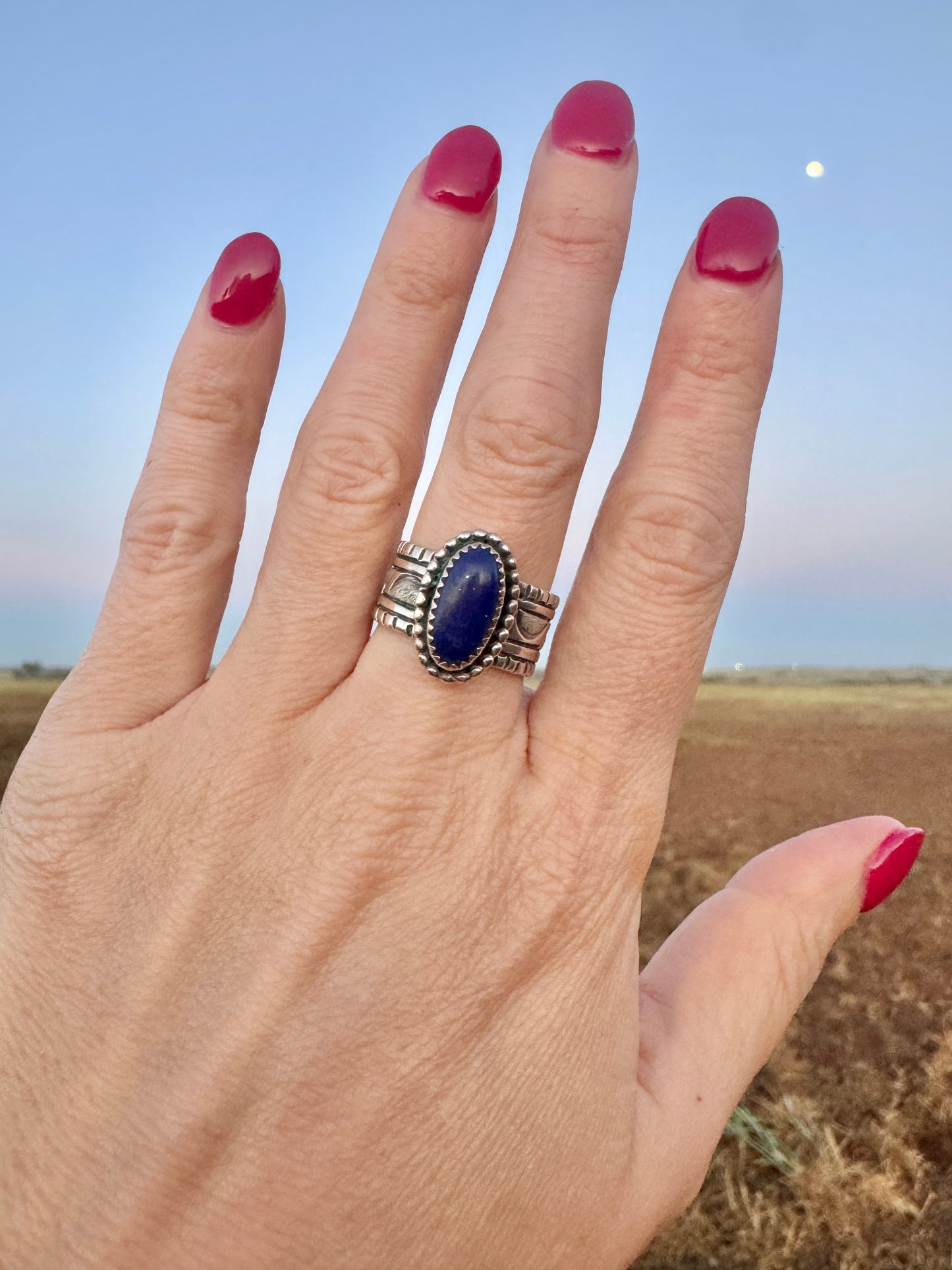 Vintage Sterling Silver Blue Lapis Ring