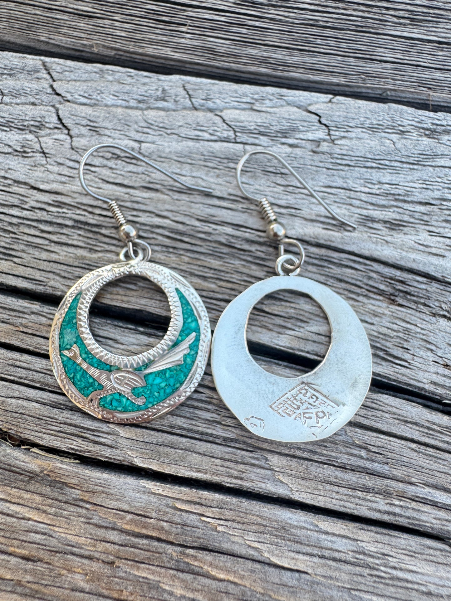 Sterling Silver Roadrunner Hoop Earrings