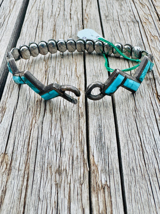 Vintage Sterling Silver Turquoise Watch Band