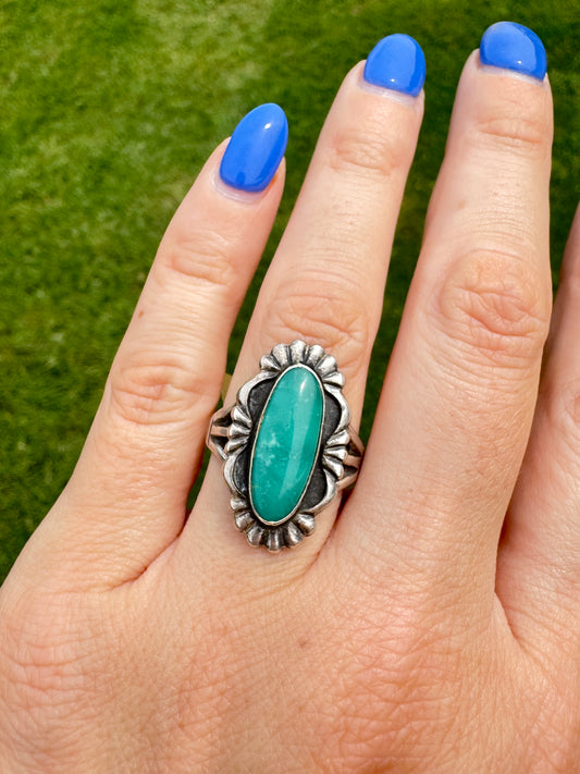 Vintage Sterling Silver Turquoise Ring