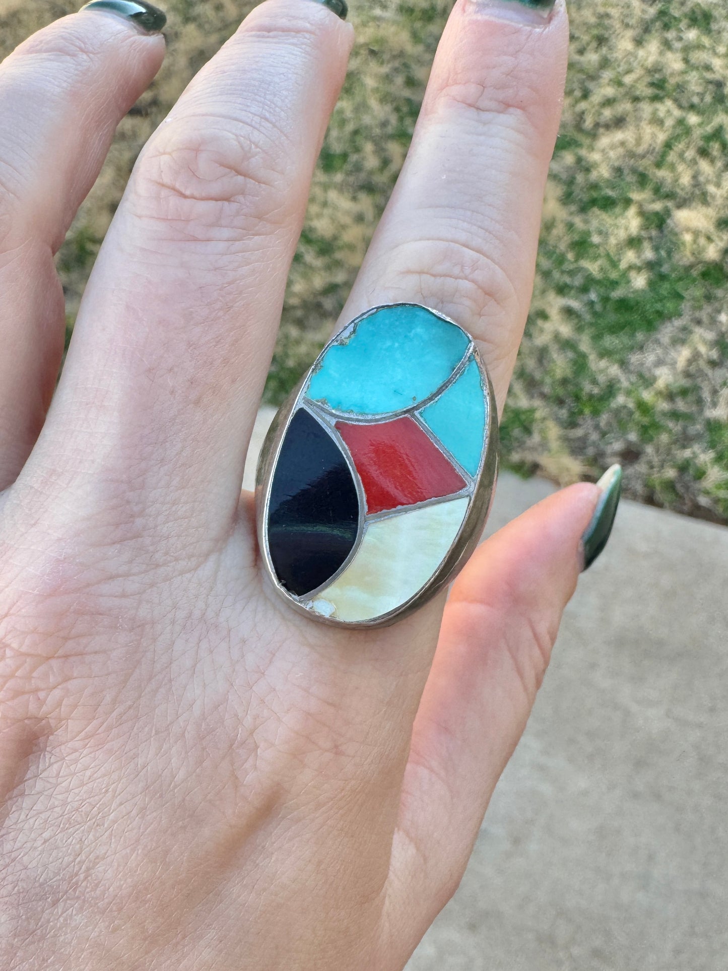 Vintage Sterling Silver Multi-Stone Ring
