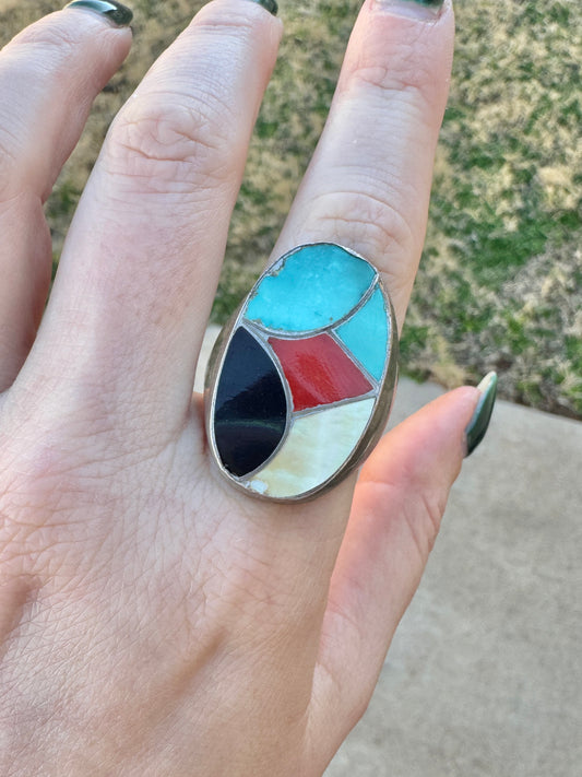Vintage Sterling Silver Multi-Stone Ring