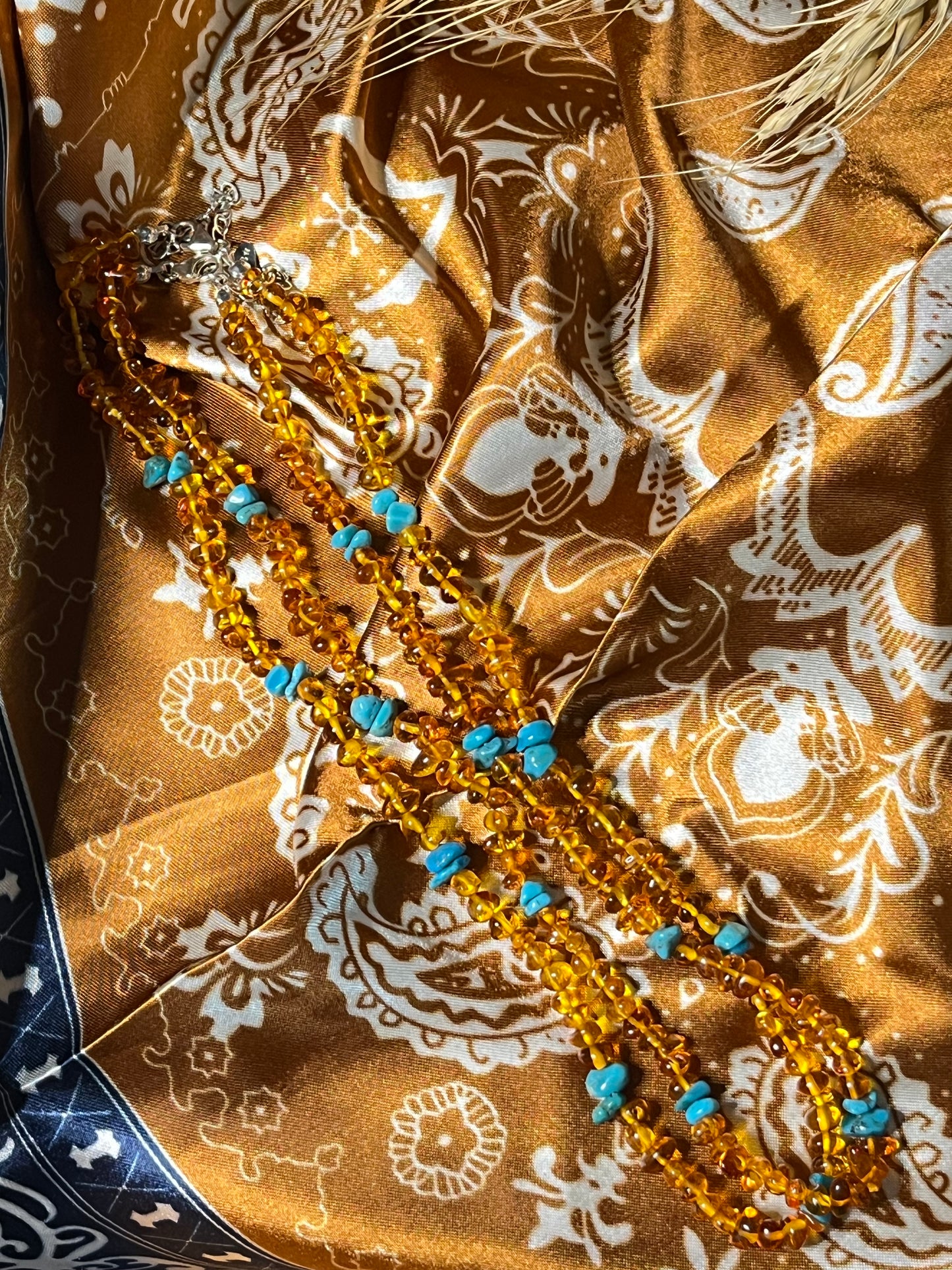 Amber + Turquoise Necklaces (set of 2)