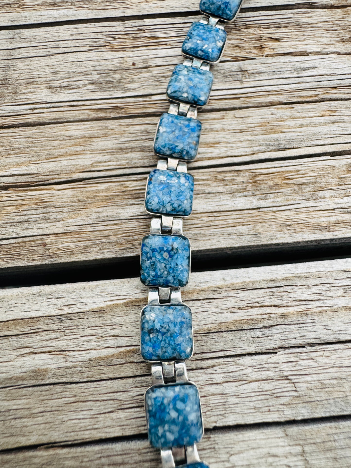 Sterling Silver Double Sided Blue Lapis Western Bracelet